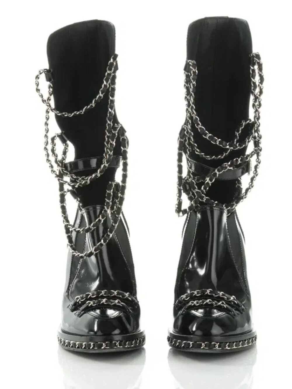 Chanel Obsession Chain Leather Boot, Rare 36.5 / US 6.5